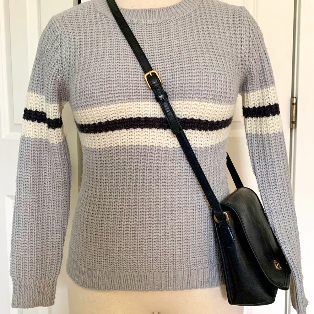 Pink Rose blue striped preppy sweater size medium